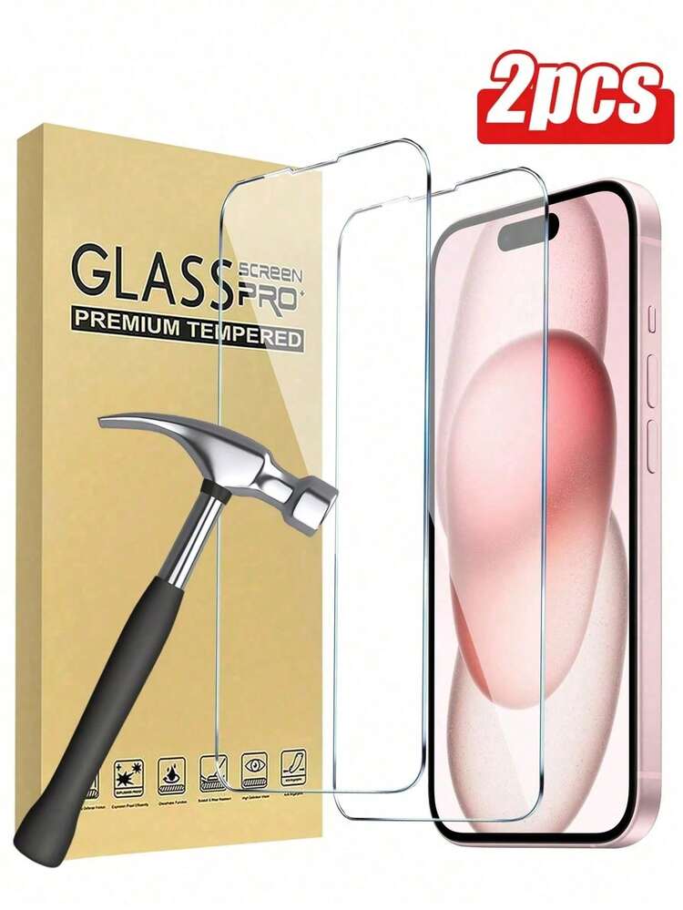BOLLYMORE 2pcs Shockproof Tempered Glass Screen Protector, Suitable For IPhone 17 Pro Max, 17E, 16, 15, 14, 13, 12, 11, XR, XS, X, 7, 8. Essential Daily Protection For Office, Home And Other Scenarios. Waterproof Tempered Glass, Anti-Shock, Anti-Scratch, Anti-Fingerprint, Full Coverage. - Clear - View 41
