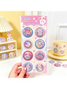 Highly Attractive Creative Badge Series Stickers, Decorative 3D Glitter Stickers For Kids Pencil Box, Phone Case DIY - Multicolor - View 14