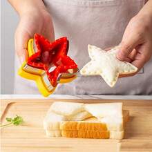 4pcs Sandwich Cutter Colorful Sandwich Cookie Cutter Set Dinosaur Heart Star Square Round Sandwich, Cookie, Vegetable Cutter, Suitable For Back To School Season Cookie Bento Mold - View 5