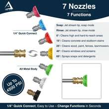 7pcs High Pressure Washer Nozzle Set With Storage Rack, 1/4" Quick Connect Power Washer Spray Tips, Up To 4000 PSI Multi-Angle Cleaning Nozzle Kit, Universal Replacement High Pressure Washer Accessories For Outdoor Car, Patio, Driveway Cleaning - 7pcs - View 11
