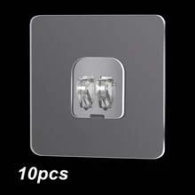 5 buah/set Bening Kait Dinding, Sederhana PMMA Punch-free Wall Mounted Holder Untuk Rumah Tangga - Clear - View 10