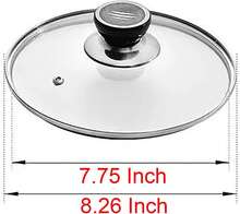Tempered Glass Pot Cover, 78 Inch Griddle Lid With Insulated Handle For Cheese Melting Dome, Steaming, Cooking At Home And Outdoors (20cm) - ColorA - View 2