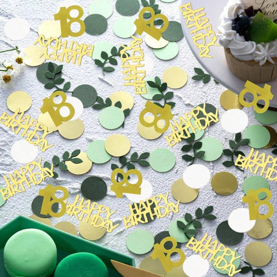 100pcs Konfeti Warna-warni untuk Dekorasi Pesta Ulang Tahun ke-18 Berbentuk Daun - 18 - View 1