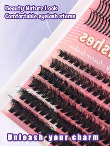 300 Peças Extensão de Cílios DIY 100D (8-16mm) Cachos de Cílios com Volume e Espinhos, Cachos de Extensão de Cílios 12/14/16mm Ultra Longos, Extensões de Cílios Profissionais para Visual Manga/Espinhoso/Mega Volume - D - Visão 3