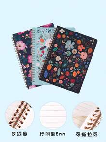 1pc Aesthetic Spiral Notebook, Cute Thick Inner Pages Diary, Unique Floral Design, Lined A5 Spiral Notebook, Suitable For School/University/Office, Perfect Gift Choice, Birthday, Back To School Season Gift - Multicolor - View 9