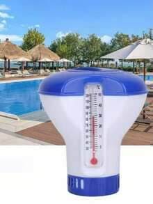 Swimming Pool Thermometer & Luxury Chemical Dispenser 2-In-1, Pool Cleaning Floating Ball Supports 1.5 Inch Tablets | Adjustable Control Ring, Pool Accessories Floating Thermometer Floating Water Temperature Gauge Pool Water Temperature Gauge Pool Thermometer - A - View 5