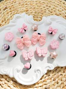 14pcs Cute Heart ABS Plastic (ABS Resin) No Shoes Outdoor All Season - Pink - View 4