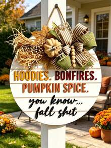 3D Autumn Front Door Decor, Fun Autumn Door Hanging Ornament, Fun Autumn Porch Wreath, 2D Letter, Autumn Home Decor, Outdoor Wooden Sign, Autumn Gift Outdoor Sign, Autumn Front Door Decor - Multicolor - View 5