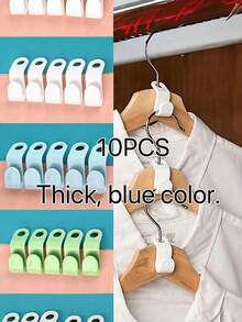 Small Hanger Suitable For Connecting Hooks Inside Wardrobe, Stackable Plastic Wardrobe Cap Rack, Thickened Plastic Connecting Hanger Clip, Suitable For Various Types Of Hangers. Used For Organizing And Connecting Hangers Inside Wardrobe, Stackable. Smooth Craftsmanship, Made Of New PP Material. Suitable For Holidays, Summer And Travel. - White - View 18