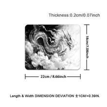 Large Gaming Mouse Pad With Cool Dragon Design, Non-Slip, Black And White Japanese Style Desk Mat - View 15