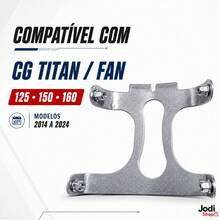 Suporte Paralama Dianteiro para Moto CG Titan Fan com Acabamento Prateado e Porcas Acopladas - A - Visão 2