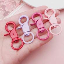 5/10pcs Colorful Coated Spring Snap Hooks With O-Ring, Metal Keychain Accessories, Suitable For DIY Pendants - One Size Fits All - View 3
