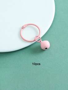 10/20 piezas anillos de llavero de campana de aleación de zinc esmaltada de colores, estilo Ins, anillos de llavero divididos, accesorios para hacer colgantes de manualidades con cuentas Perler, dijes para bolsos - Llavero con forma de campana pintada - Ver 25