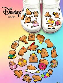 20pcs/Set Capybara Style Random, Suitable For Women's Clogs, Bags And Accessory Charms - Detachable Creative DIY Decorative Shoe Charms, Perfect Match For Beach Bags - Ideal Gift For Birthday, Christmas, Valentine's Day, Halloween And Party - Detachable Shoe Flower Buckle Decoration / Cartoon Shoe Flower Decoration / Cute Shoe Flower Decoration / Shoes / PVC Shoe Flower Decoration / Soft Rubber Shoe Flower Charm / [Style/Color Random] - Multicolored - View 1