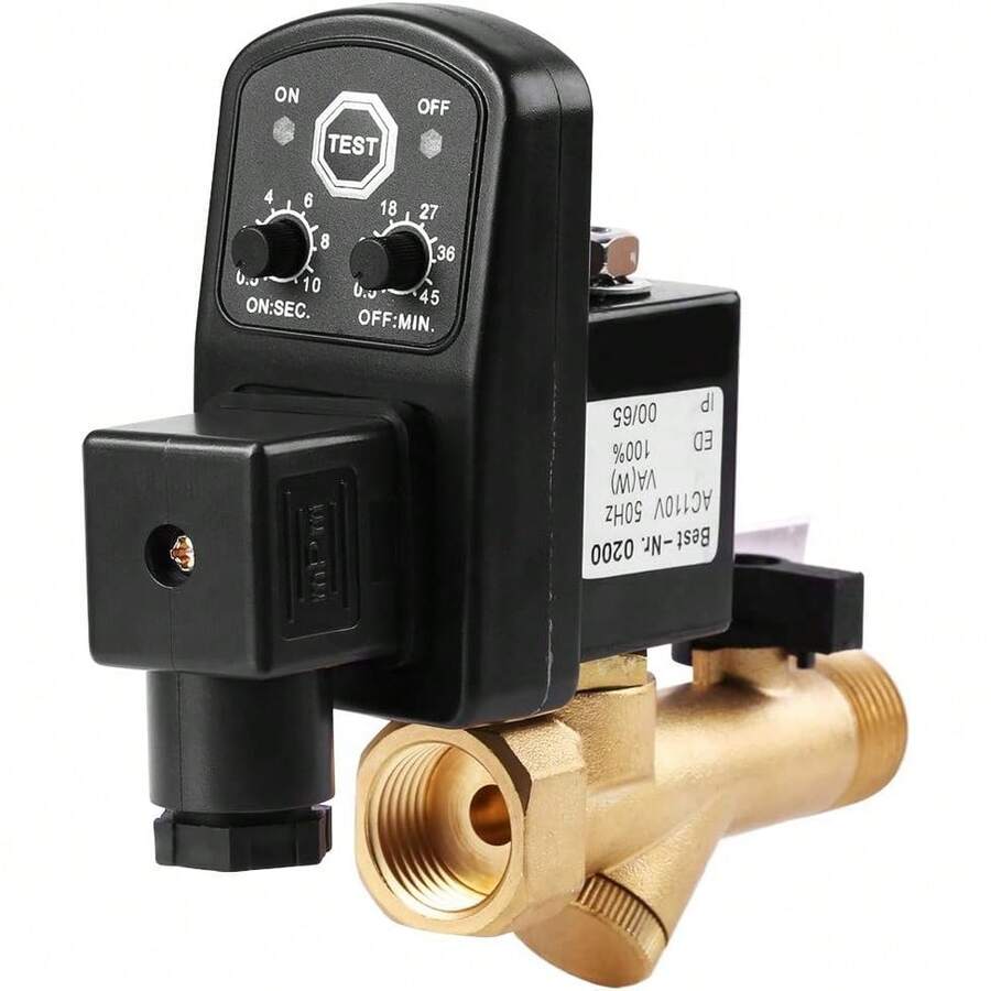 Automatic Timed Electronic Drain Valve G1/2 DN15 For Air Compressor Condensate Management AC110V - one-size - View 1