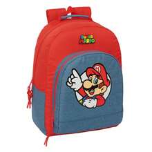 Nintendo SUPER MARIO BROS. حقيبة مدرسية سوبر ماريو، قابلة للتكيف مع العربة، 32x42x15 سم، ظهر مبطن مريح وأحزمة كتف، جيب أمامي، سحاب مزدوج - الخيار 1 - مشاهدة 1