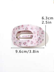 1pc Acetate Material Contrast Blue & Red Plaid Sweet Cute Oval Hair Claw, Back Of Head Bun Hair Claw, Side Hair Clip For Flyaways, Hair Styling Accessory, Bohemian Sweet Cool Girl Street Casual Afternoon Tea Travel Outfit Hair Clip - Multicolor - View 3
