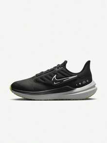 Nike Air Winflo 9 Shield 女款多功能緩震耐穿休閒慢跑鞋 DM1104-001 - 黑色 - 查看 1
