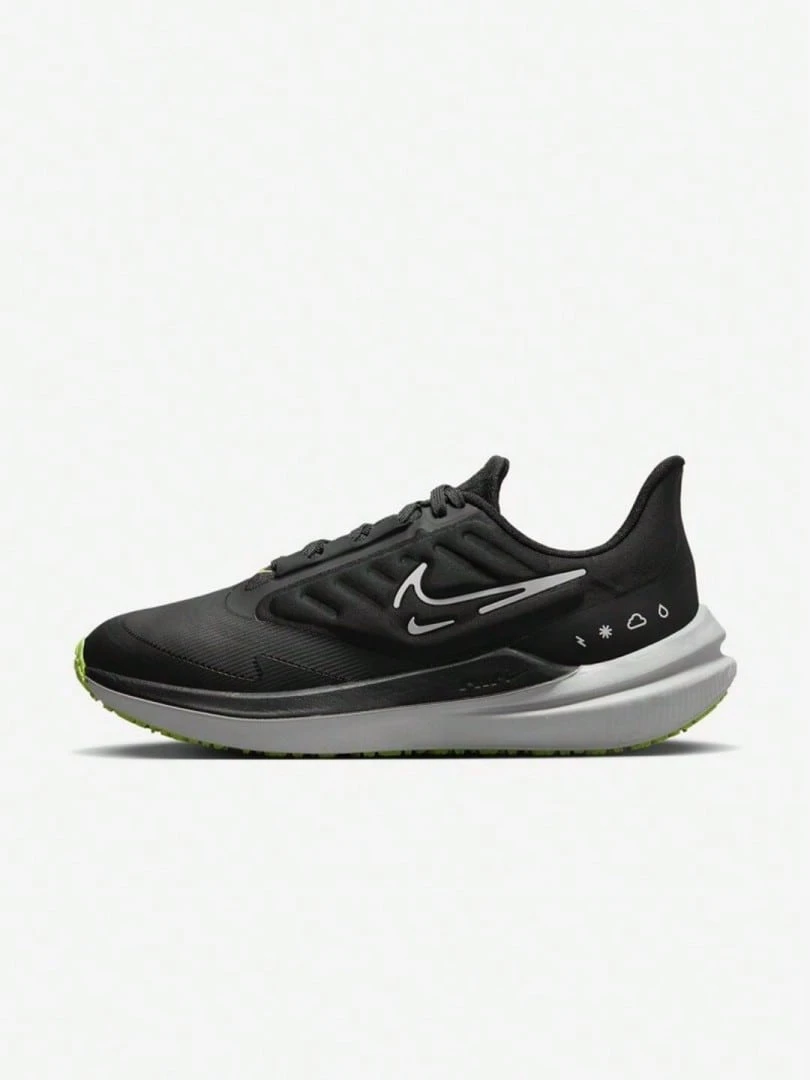 Nike Air Winflo 9 Shield 女款多功能緩震耐穿休閒慢跑鞋 DM1104-001 - 黑色 - 查看 1