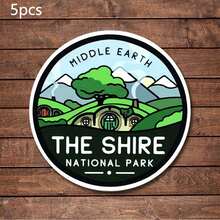 1/2/5件組 The Shire National Park 貼紙，正向勵志貼紙，適合筆電、水壺、汽車、滑板的自我關懷貼紙，鮮豔設計趣味搞怪，抗UV，適用於電腦、滑板、保溫杯，最適合貓奴的禮物 - 彩色 - 查看 11
