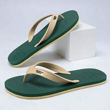 Summer New Men's Comfortable Lightweight Casual Fashion Personalized Home Slippers Beach Flip Flops Wear-Resistant Thong Sandals For Men - Green - View 2