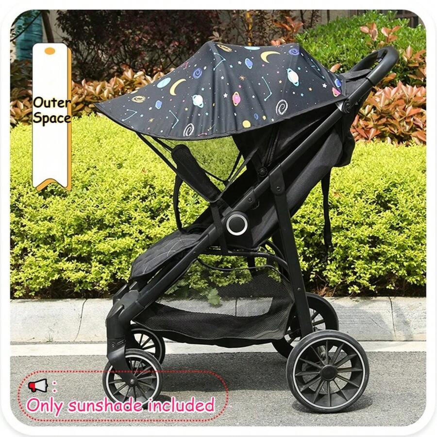 Portable UPF50+ Baby Stroller Sunshade, Protection, Baby Stroller Accessories. - Outer Space - View 1