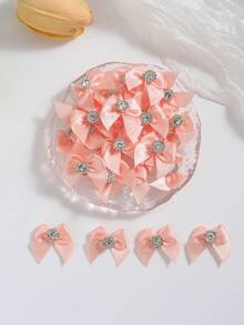 50pcs 2.5cm Mini Satin Ribbon Bows With Rhinestones, Multicolor Small Decorative Bows For DIY Hair Accessories, Doll Dressing, Gift Wrapping - View 29