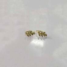 1对极简树叶耳夹，无需耳洞，可调节耳环 - 金色 - 查看 8