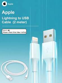 Kabel Koneksi Apple Lightning ke USB (1 meter) (2 meter) - Putih - View 8