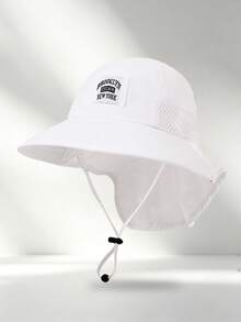 1 Buah Topi Ember Jala Warna Polos untuk Anak-anak, Topi Pelindung Matahari untuk Liburan Pantai, Cocok untuk Bepergian dan Bermain, Usia 8-16 Tahun - Logo mobil - Versi perempuan - View 4