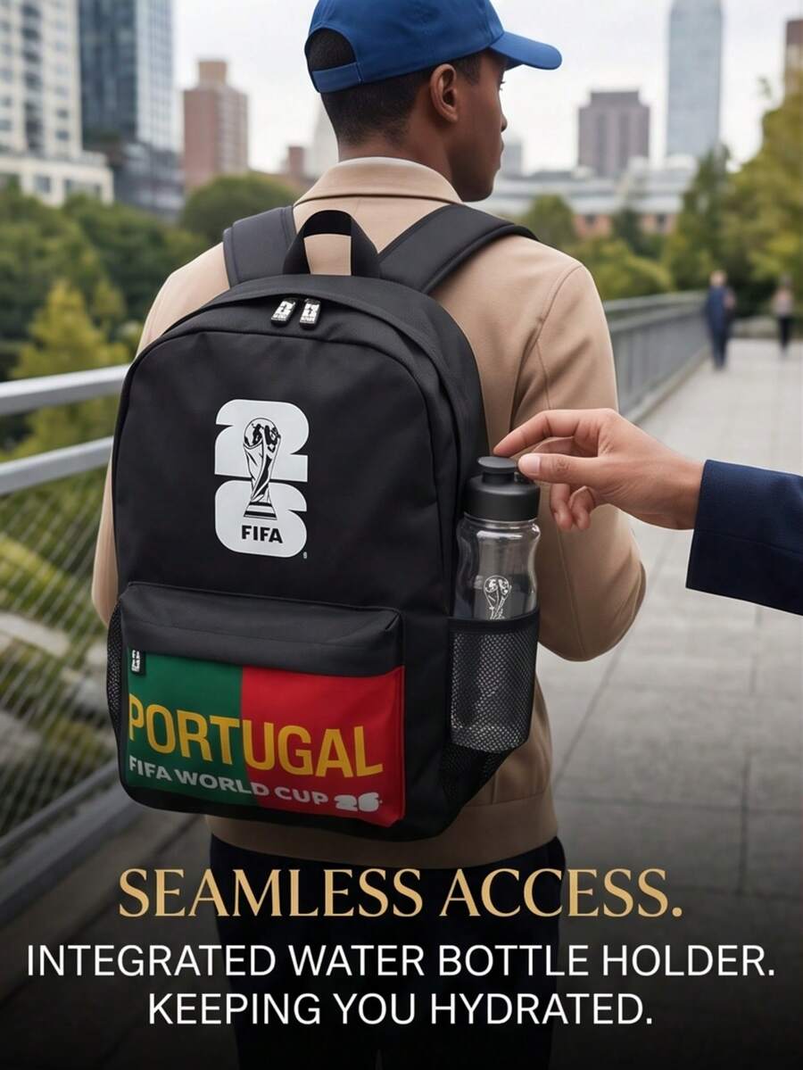 Mochila Nueva Impresa de la Copa del Mundo de la FIFA 2026 Ligera Hermosa Estilo Multifuncional Fácil de Llevar Estilo Casual con Material Suave - Rojo - Ver 1