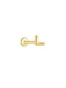EleRunis 1PC 925 Sterling Silver Mini V-Shaped Tragus 6/8/10 Flat Back Labret Tragus Conch Cartilage Helix Threaded Piercing Fine Jewelry For Daily Wear Party - Gold - View 15