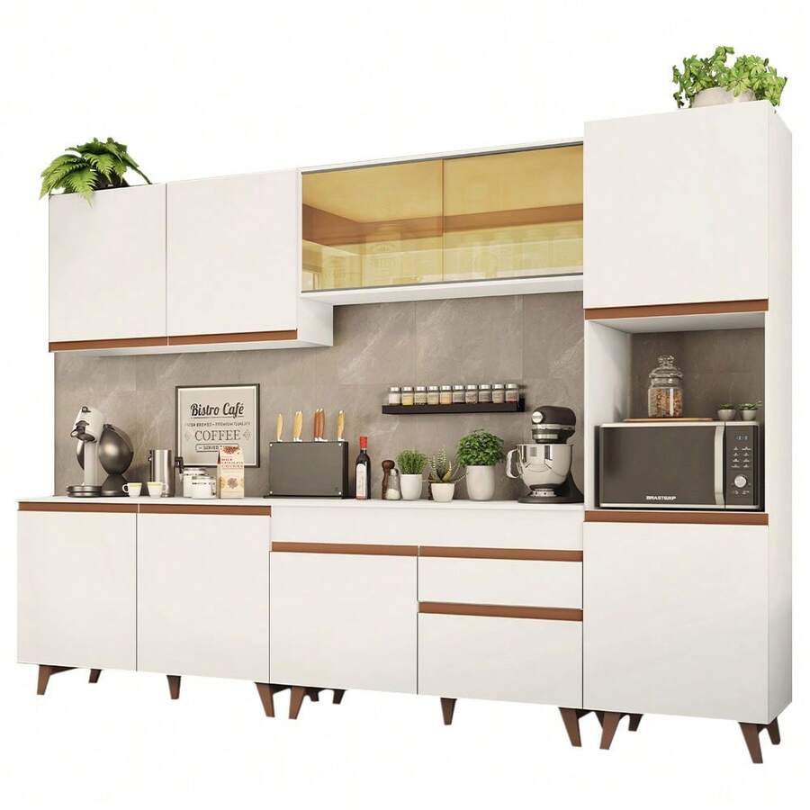 Madesa Reims 300cm BB 01 Complete Modular Kitchen - White - View 1