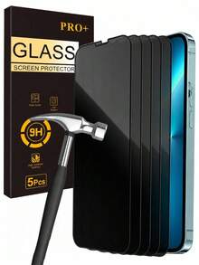 5片裝 防窺鋼化玻璃螢幕保護貼，9H 高硬度，全螢幕覆蓋，隱私保護，防指紋，防刮，無氣泡安裝，相容手機殼，適用於 iPhone 17/17 Air/17 Pro/17 Pro Max、16、15、14、13、12、11、X/XR/XS/XS Max 系列 - 5pcs - 查看 24