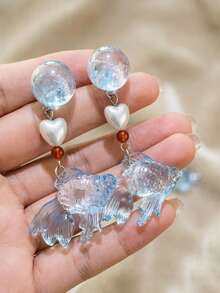 Summer Clear Casual Versatile Ocean Style Playful Creative Design Lively Fish Earrings - Multicolor - View 5