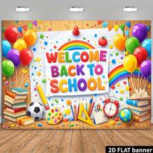 2D Flat Welcome Back To School Themed Banner Background, Suitable For Various Indoor And Outdoor School-Related Activities, Can Be Used As A Multi-Functional Photo Backdrop, Applicable For Campus Events And School Parties - Multicolor - View 9