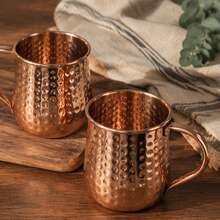 CINEYO 1/2/4 Pure Copper Mugs - Hand-Forged Copper Moscow Mugs With Handles, Copper Cups - Suitable For Hot And Cold Drinks, Coffee, Parties, Gatherings, Weddings, Restaurants, Camping And Household Use. Inspired By Medicine - Gift Set,Mug, Water Cup - Multicolor - View 8