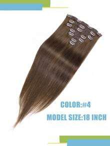 JIAMEISI Tóc nối kẹp tóc thật 100% tóc người Remy, tóc nối kẹp kép có ren 70g 7 miếng, tóc thẳng tự nhiên cho nữ, #4 nâu trung bình - S4 - Xem 2