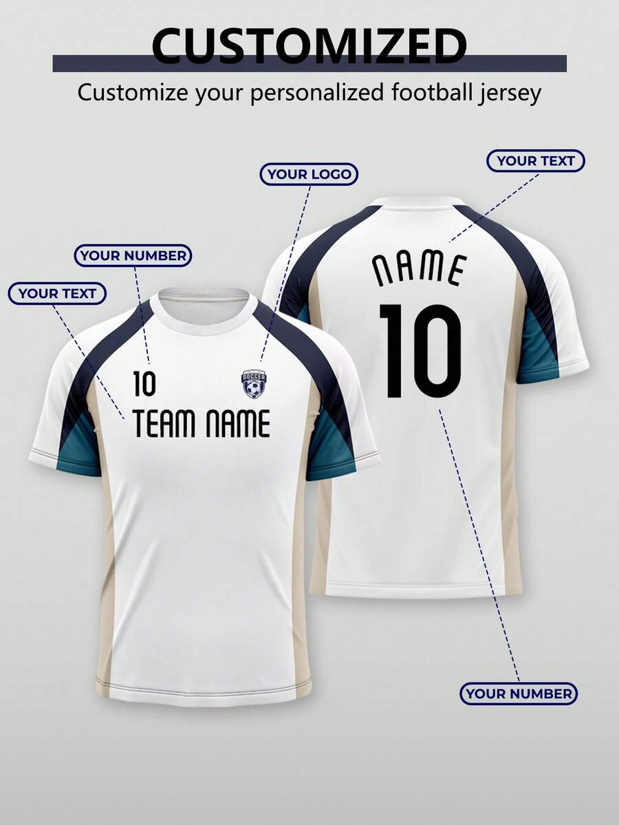 2026-27 賽季英超聯賽個人化客製化 T-shirt-熱刺隊 Logo、號碼、隊名與球員姓名運動款 - 白色 - 查看 1
