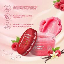 danche Eksfoliator Tubuh Pencerah, Lulur Gula & Garam Vanila Raspberry, Perawatan Pelembap & Bernutrisi untuk Kulit Kasar & Bergelombang, Aroma Spa Mewah untuk Kulit Halus dan Bercahaya - Merah mawar - View 3