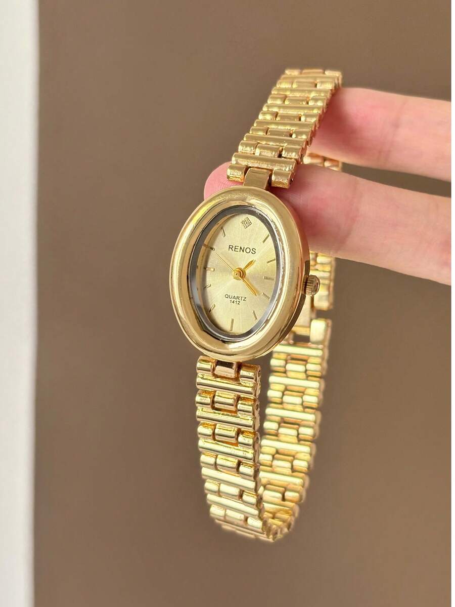 This Gold/Silver Square Bamboo Joint Quartz Watch Is Suitable For Daily Wear And Is Also A Perfect Gift For Birthdays And Christmas. - Gold - View 1