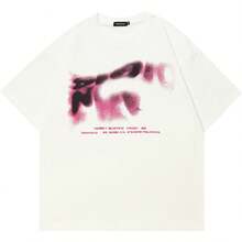 T-Shirt Streetwear Aesthetic Graphic Eyes Relaxed Tee Shirt Women Unisex - 143 Beige White - View 9