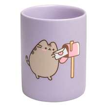 Moments Pusheen 陶瓷筆筒，桌面鋼筆和馬克筆收納盒，淡紫色 Pusheen 圖案設計，文具禮品 - 選項 1 - 查看 2