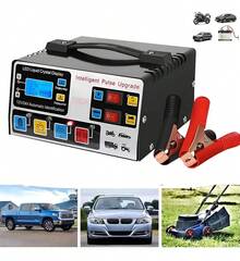 Cargador de Batería Inteligente Rápido 12V y 24V con Reparación por Pulsos, Pantalla LCD y Carga Automática para Auto, Moto, Camioneta - 12V/24V - Ver 1