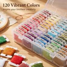120/80/40 Colors Embroidery Thread, Colorful Cross Stitch Thread, Embroidery Thread Set, Beginner Embroidery Kit, DIY Handmade - A - View 1