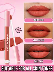 Misslyn 1pc Transfer-Proof Liquid Lipstick,Long-Wearing Lightweight Matte Lipstick & Gloss Set,Highly Pigmented Smudge-Proof Lip Color,Non-Sticky Moisturizing Finish,Bold Red Lip Makeup For Daily Wear,Party & Y2K Looks,Beauty Gift - #1 Under Sunshine - View 5