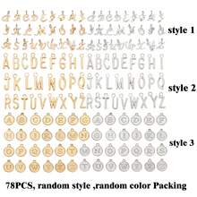 78pcs/Set Silver & Gold Tone Alphabet ABC Pendant, 3 Styles Mixed Uppercase A-Z Pendant, DIY Jewelry Accessories For Bracelet & Necklace Making - Letter - View 9
