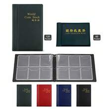 60/120 Pocket Coin Collection Album, Portable Coin Holder Book With Clear Inner Pages, Artificial Leather Coin Storage Organizer For Coins, Tokens, Medals And Badges - A - View 5