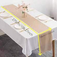 2pcs 28*275cm 11.02*108.27inch Royal Blue Satin Table Runner, High Density Hemmed Edge, Hotel Wedding Dining Table Decor, Polyester Solid Color Tablecloth (Multiple Colors Available). - Multicolor - View 12