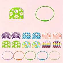 4pcs Striped Pattern Non-Slip Silicone Key Caps - Durable Non-Slip Key Identifiers, Suitable For Home, Office And Door Keys - Essential Item, Perfect For Family And Roommates, Keep Items Organized, Great Gift Choice - Multicolor - View 1